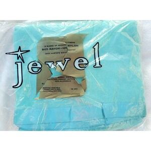 Jewel Blanket Twin or Double 72X84 Teal NOS W/O Tags Rip In Plastic Vintage
